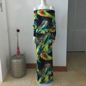 NWOT Long dress, sz S: Sexy Diva:  worn diff ways